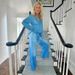 Women's Casual Fashion Elastic Loose Denim Two Piece Set European American Style Microfiber Outerwear_mkmklike.com
