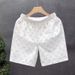 Men's American Style Denim Shorts Trendy Patterned Embroidered Print Loose Fit Elastic Waist Five Point Casual Style_mkmklike.com