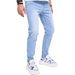 Men's Slim Fit Stretch Denim Jeans Light Blue Skinny Midweight Polyester Jeans Simple Design Mid Waist_mkmklike.com