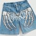 Men's Clothing Personalized Digital Printing Pattern Design Denim Shorts Men's High Street Fashion Brand Pants_mkmklike.com