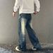 Neo-Parisian Splatter Jeans – Premium Relaxed Straight-Leg Denim With Artistic Ink Wash (M-3XL, Non-Stretch Cotton)_mkmklike.com