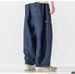 Deep Blue Wide Jeans For Male Students Trendy Brand Loose Large Straight Nine Leg Pants Spring/Summer Collection_mkmklike.com