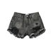 Women's Clothing Summer High Waist Slim Fit Washed Raw Edge Denim Shorts Women's Leg Lengthening Ripped Denim Hot Pants_mkmklike.com