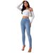 Women's Clothing Elastic High Waist Slimming Small Straight Pants_mkmklike.com
