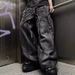 Men's Clothing Street Style Lightning Bolt Jeans, Washed And Unique Street Retro Tie Dye Loose Straight Leg Trousers_mkmklike.com
