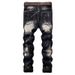 Men's Clothing Trendy Embroidered Wings Ripped Jeans American Street Style Supply_mkmklike.com