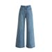 Fashionable High-Waisted Wide-Leg Jeans For Women – Straight & Flared Hem, Comfortable Stretch Denim, Elegant Casual & Office Wear_mkmklike.com