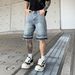 Men's Clothing American High Street Personality Black Summer New Trendy Casual Shorts Men's Heavy Diamond Denim Shorts Men_mkmklike.com