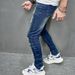 Stylish Distressed Skinny Jeans For Men & Women - Stretch Denim With Motorcycle-Inspired Design, Comfort Fit, Multiple Colors Available (Light Blue)_mkmklike.com
