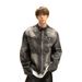 Wasteland Feng Shui Washed Into Old Ash Deconstruction Denim Men's Loose Korean Versatile Rascal Jacket_mkmklike.com