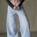 Women's Clothing Washed Blue Zipper Button Closure Jeans_mkmklike.com