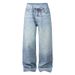 Men's Rhinestone Embellished Washed Jeans - Straight Leg Loose Fit Denim Pants For Casual Wear_mkmklike.com