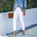 Women's Clothing White Skinny Jeans For Women Casual Solid Color Denim Jeans Regular Fit Spring/Autumn Summer Polyester_mkmklike.com