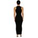Women's Clothing new women's fashion round neck sleeveless temperament slim hip dress _mkmklike.com