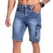 Men's AM Multi Pocket Denim Shorts Slightly Stretch European American Style 5 Point Workwear Casual Jeans Summer_mkmklike.com