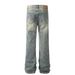 American Style Vintage Washed Gradient Denim Men's Dad Street Fashion Punk Casual Loose Straight Pants_mkmklike.com