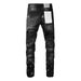 New Jeans Men Fashion Trend Daily Casual Black Paint Hole Straight Leg P Hip Hop Elastic Skinny Ripped Jeans Brand_mkmklike.com