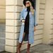Trendy Oversized Denim Jacket For Women - Long Washed Cotton Coat With Lapel Collar, Streetwear Fashion For Fall_mkmklike.com