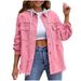 Oversized Denim Jacket With Hood - Distressed Casual Coat For Women (S-4XL, Light Blue, Black, Grey)_mkmklike.com