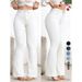European American Style Women's Stretch Slim Fit Flared Jeans High Waist Hip Lifting Slightly Flared Pants_mkmklike.com