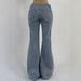 Women's Clothing Vintage High-Waisted Flared Jeans For Women - Stretch Denim Pants With Double Buttons, Slim Fit & Comfortable (Navy Blue)_mkmklike.com