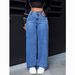 Women's High-Waisted Straight Leg Jeans - Stretch Cotton Comfort Fit In 6 Washes (Black, Light Blue, Medium Blue, Dark Blue, Charcoal)_mkmklike.com