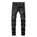 Men's Clothing Ripped Skinny Jeans Men's Slim Stretch European And American Motorcycle Jeans_mkmklike.com