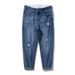 Large Size Men's Wholesale Trend Ripped Nine Points Jeans Men's 9 Points Spring And Summer Plus Fat Plus Size Retro Jeans_mkmklike.com