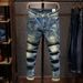 Men's Clothing New Nostalgic Jeans Men's Slim Straight Elastic Casual Trousers Men's Skinny Pants_mkmklike.com