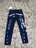 Men's Clothing European And American Style 2025 Spring Heavy Punk Men's Jeans Trendy Blue Ripped Patch Slim Stretch Men's Pants_mkmklike.com