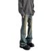 Nordmann American High Street Vibe Flared Jeans For Men Retro Washed Vintage Loose Straight Slimming Casual Pants_mkmklike.com