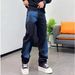 Men's High-End Starry Sky Colorful Graffiti Print Loose Straight Leg Jeans Cool Stylish High Street Fashion Casual Pants_mkmklike.com