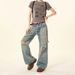 Retro American Washed Denim Straight Leg Jeans Distressed Ripped Loose Fit for Men And Women Summer Trendy Street Style_mkmklike.com