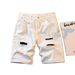 Men's Distressed Denim Shorts Classic Blue & White Lightweight Washed Streetwear Clothing Sizes 28-36_mkmklike.com