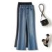 High Waist Flared Fleece-Lined Jeans For Women - Winter Warm Stretch Bootcut Pants, Retro & Elegant Denim With Micro Flare_mkmklike.com