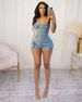 K European And American Women's Strapless Elastic Denim Jumpsuit_mkmklike.com
