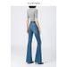Women's Clothing High Waist Retro Style Stretch Flared Jeans Slimming Butt Lifting 4 Way Stretch Regular Fit England Style Spring New Arrival_mkmklike.com