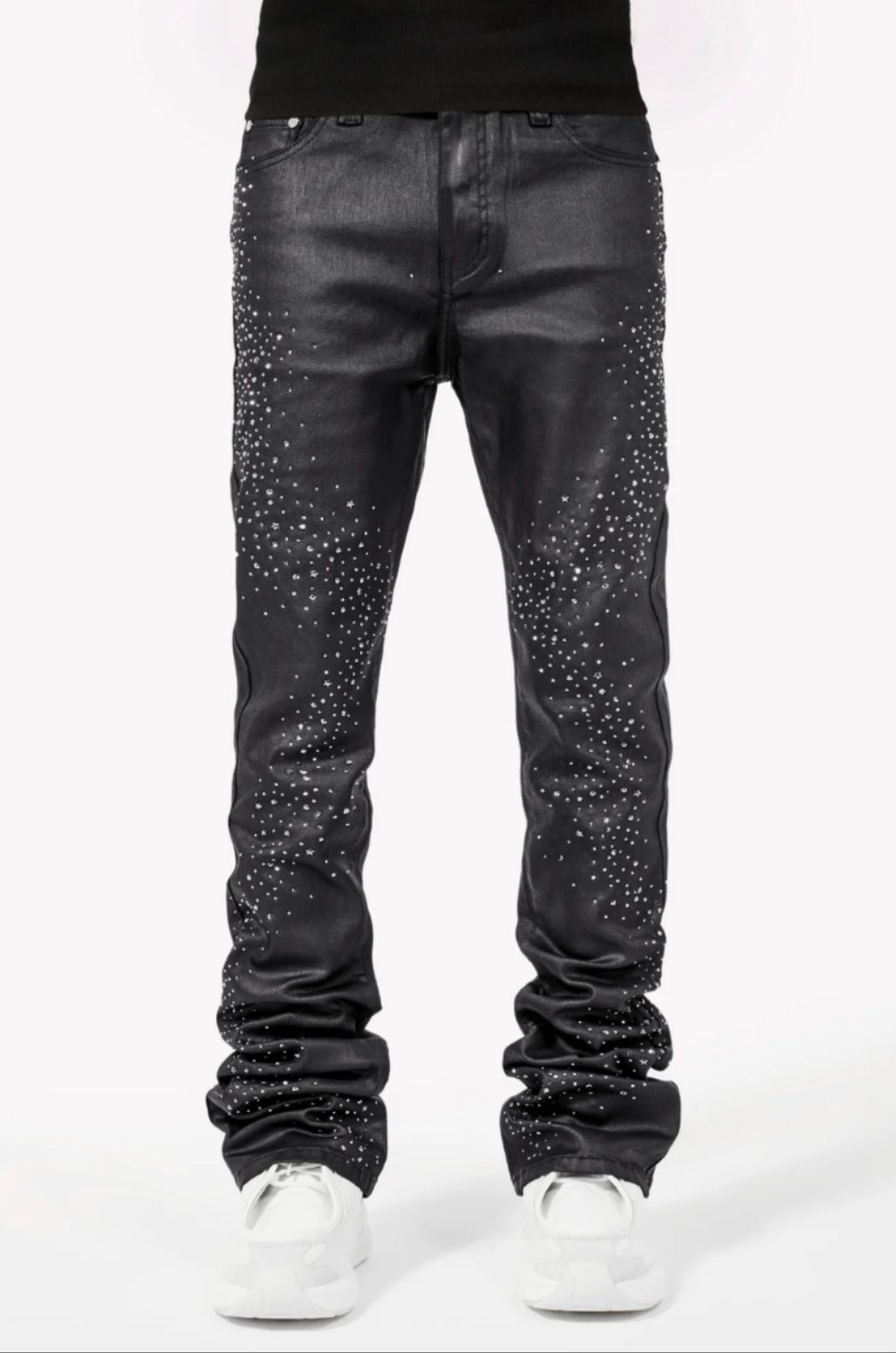 Men's Clothing Men's Fashion Ins Hot Black Slim Star Diamond Assorted Jeans_mkmklike.com