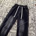 Vintage Rope Detail Men's Jeans - Relaxed Fit Straight Leg Casual Trousers For Summer, Streetwear Style, Multiple Sizes (Black/Blue)_mkmklike.com