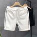 Men's Clothing Light Colored Washed Stretch Denim Shorts Casual Trendy Summer Wear_mkmklike.com