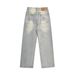 Washed Faded White Jeans Versatile Loose Straight Casual Wide-Leg Long Pants American Style Men's Trendy Trousers_mkmklike.com