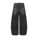 Men's American Style Cleanfit Washed Wide Leg Jeans High Street Casual Whiskered Pleated Loose Straight Leg Jeans Blue Cotton_mkmklike.com