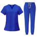 Women's beauty salon work clothes operating room scrub suit hand washing clothes short-sleeved doctor elastic scrub suit_mkmklike.com