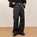 Men's Retro American Snakeskin Raw Denim Selvage Burnout Flared Jeans Straight Leg Trousers Jacquard Patchwork_mkmklike.com