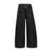 Silhouette Scimitar Jeans American High Street Vibe Button Open Front Design Sense Stitching Loose Wide-Leg Long Pants_mkmklike.com