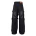 Unisex Distressed Denim Jeans - High Street Washed Straight Leg Pants With Whiskering & Patchwork_mkmklike.com