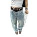 Retro Washed Distressed Straight Leg Jeans Street Style Loose Wide Leg Casual Trousers for Men And Women Floor Length Ripped_mkmklike.com