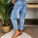 Women's Clothing Straight Button Stitching Ripped Jeans For Women_mkmklike.com