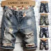 2025 Summer Clothing New Men Vintage Ripped Short Jeans Streetwear Fashion Hole Straight Thin Denim Shorts Male Brand Pants_mkmklike.com