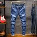 Men's Clothing Casual Pants Thin Nine Point Pants Trendy Summer Skinny Plus Size Loose Jeans_mkmklike.com